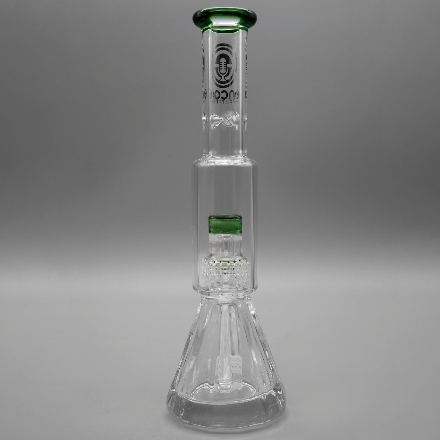 9" Encore Collection Mini Diamond Pounder Beaker Bong w/ Matrix and Assorted Color Accents