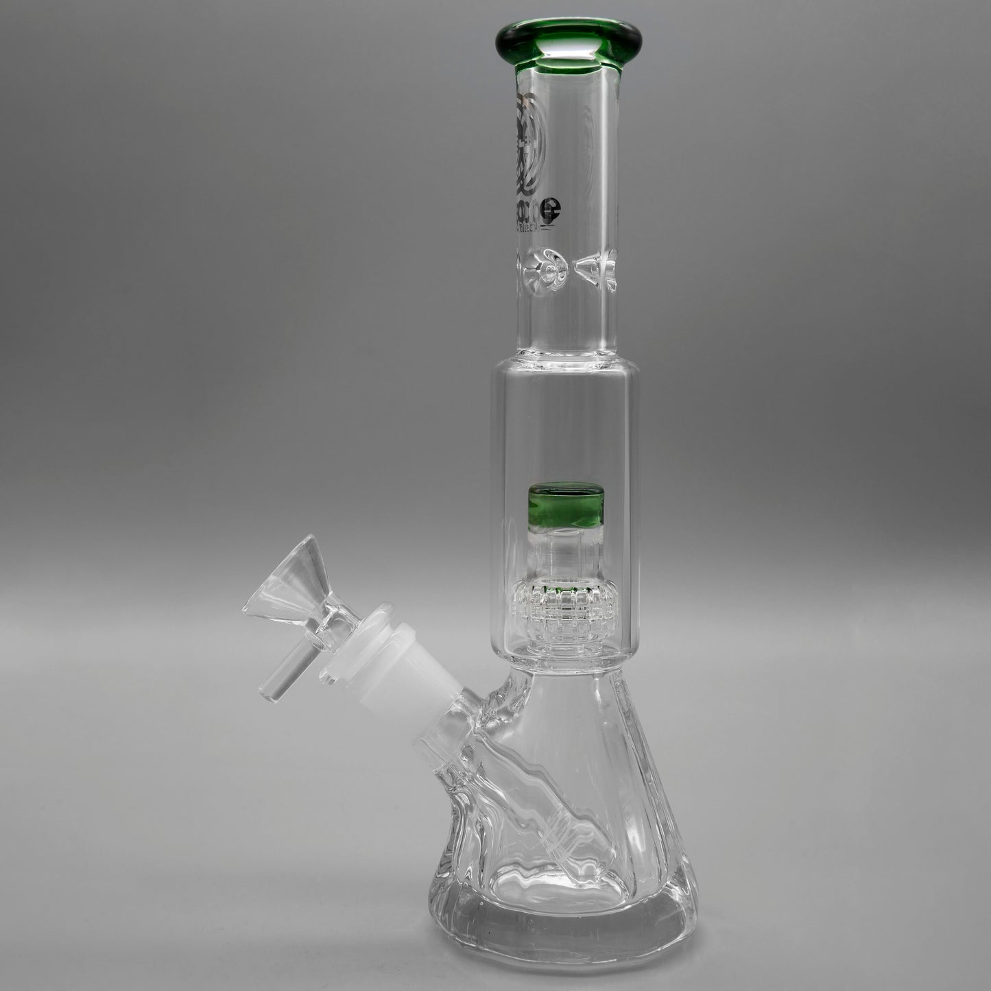 9" Encore Collection Mini Diamond Pounder Beaker Bong w/ Matrix and Assorted Color Accents