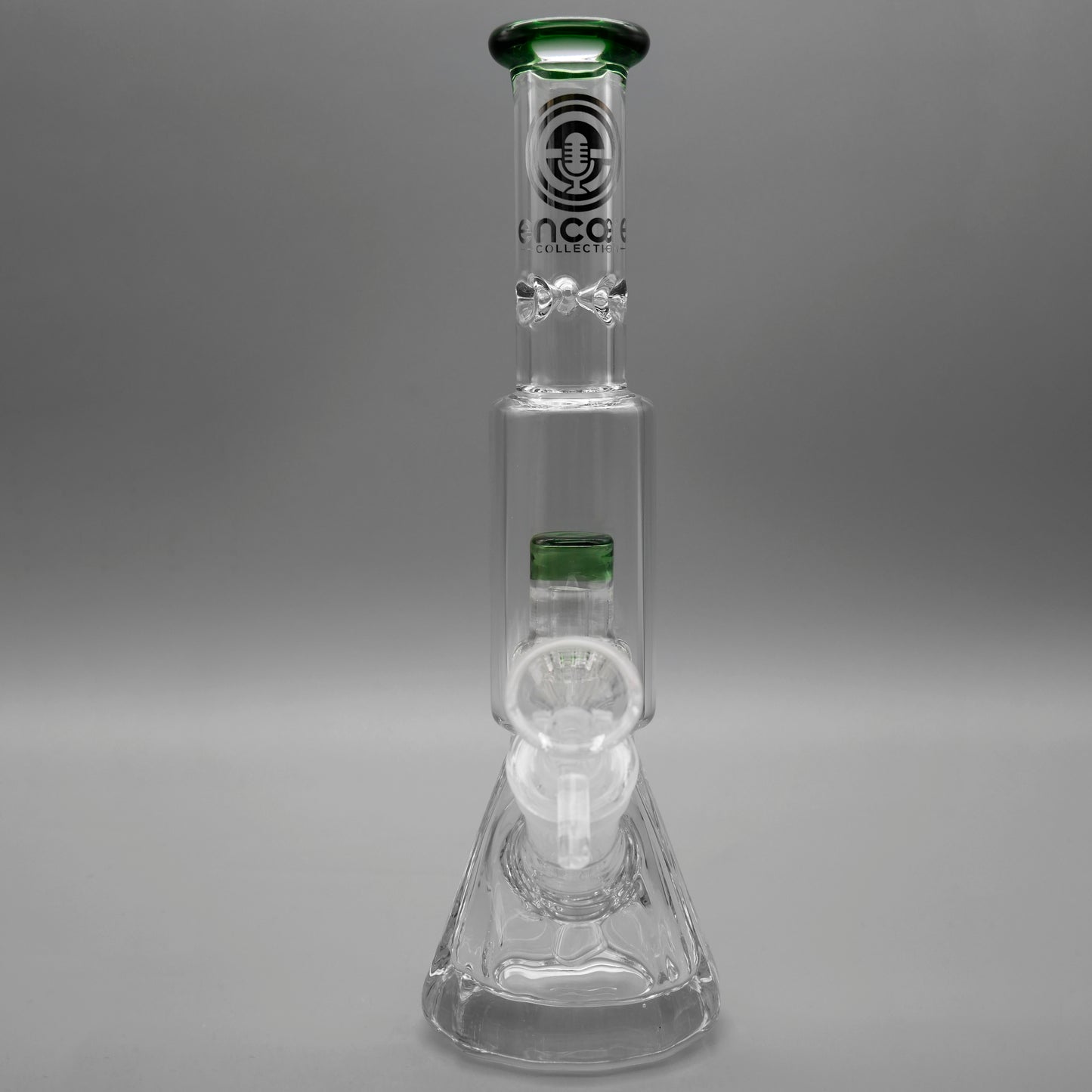 9" Encore Collection Mini Diamond Pounder Beaker Bong w/ Matrix and Assorted Color Accents
