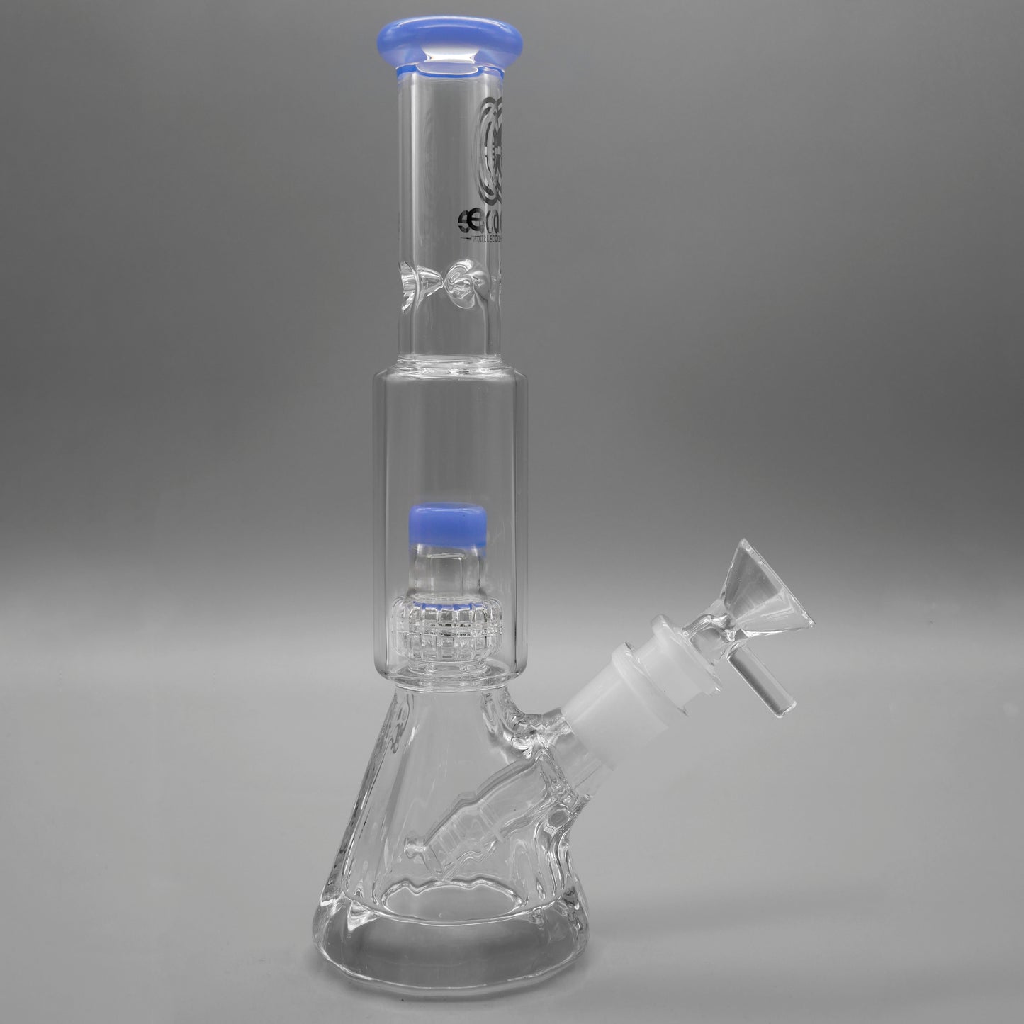 9" Encore Collection Mini Diamond Pounder Beaker Bong w/ Matrix and Assorted Color Accents