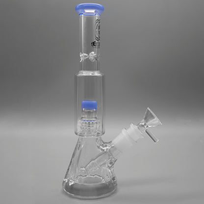 9" Encore Collection Mini Diamond Pounder Beaker Bong w/ Matrix and Assorted Color Accents
