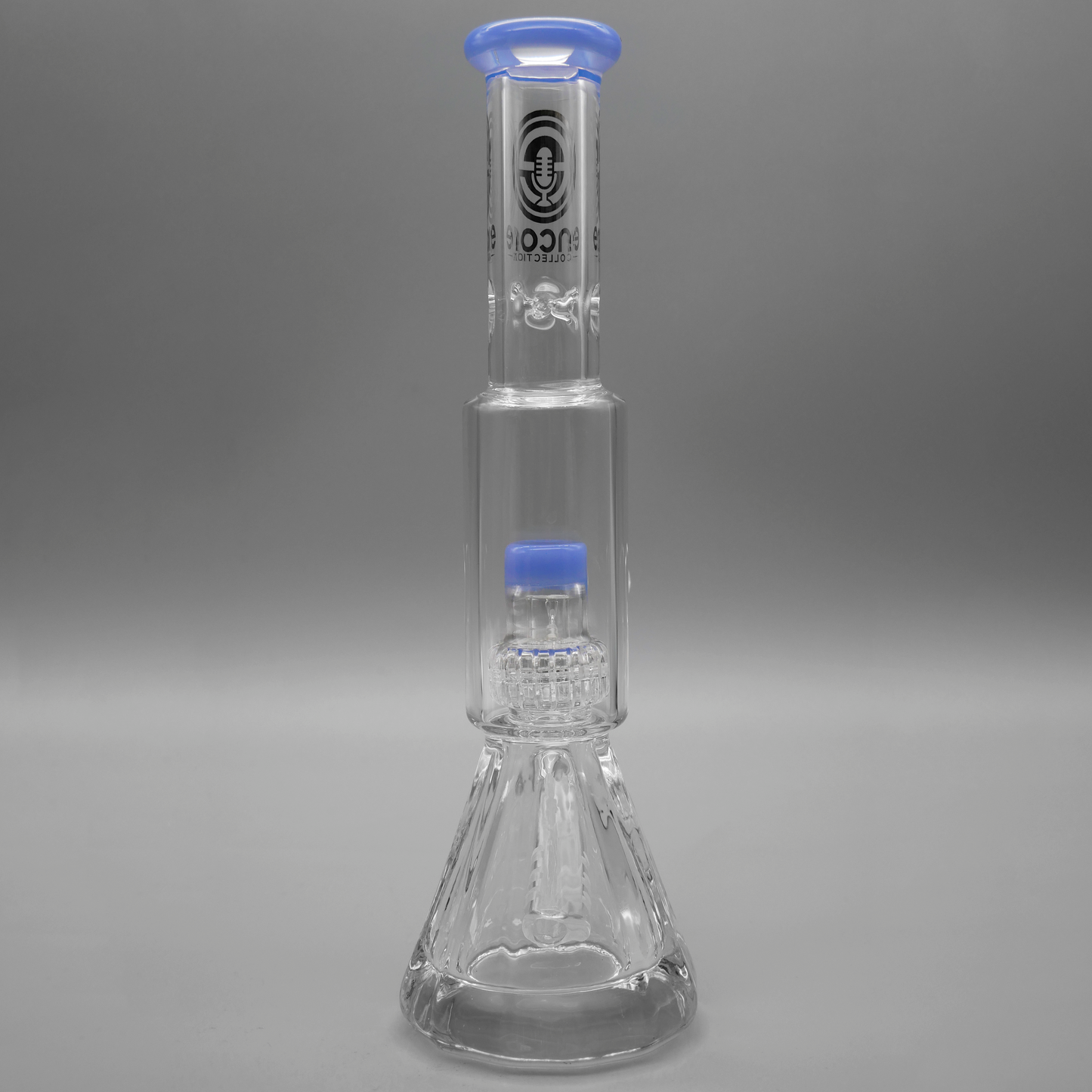 9" Encore Collection Mini Diamond Pounder Beaker Bong w/ Matrix and Assorted Color Accents