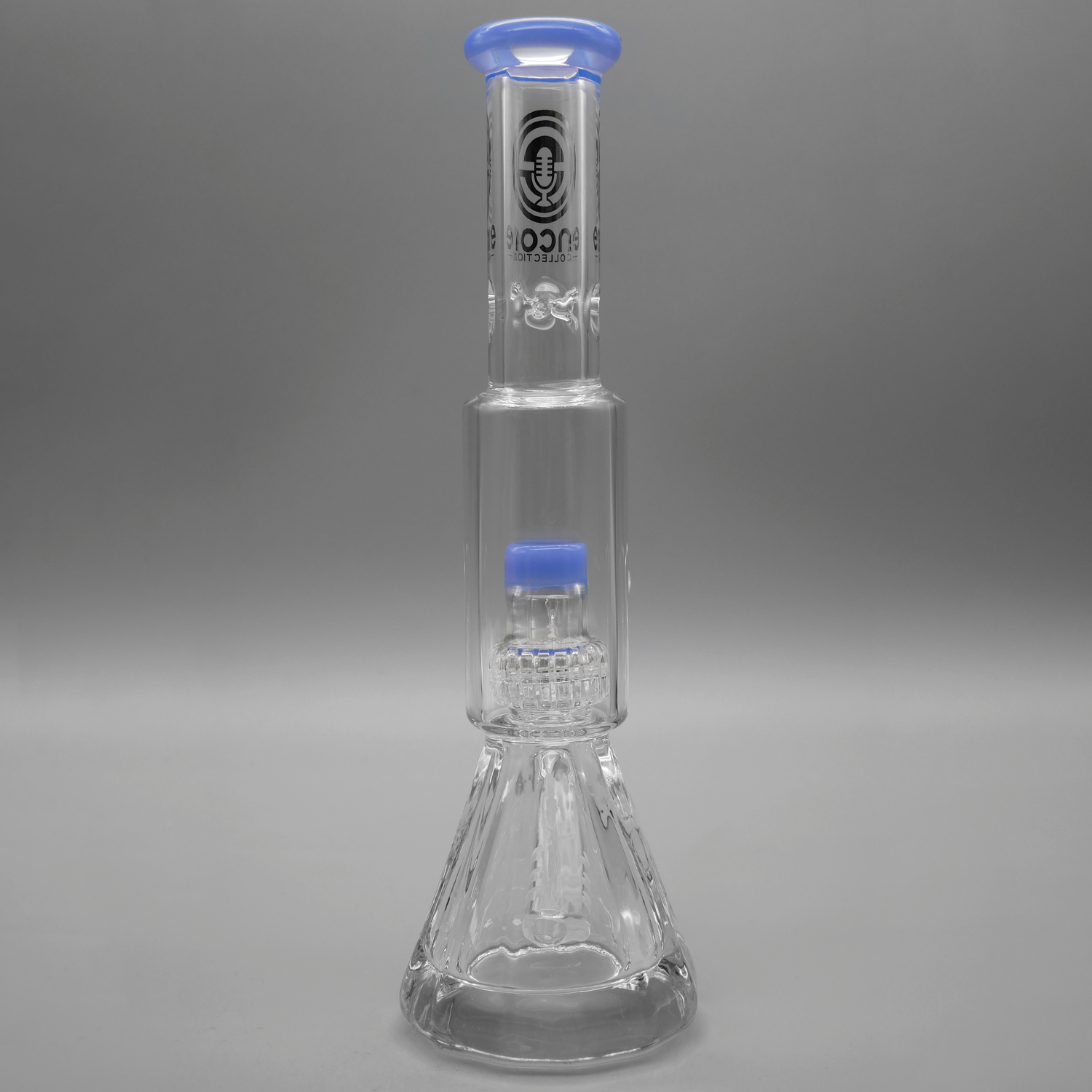 Jade Blue — Diamond Pounder Mini Beaker Bong (view 3)
