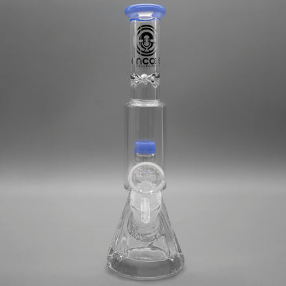 9" Encore Collection Mini Diamond Pounder Beaker Bong w/ Matrix and Assorted Color Accents