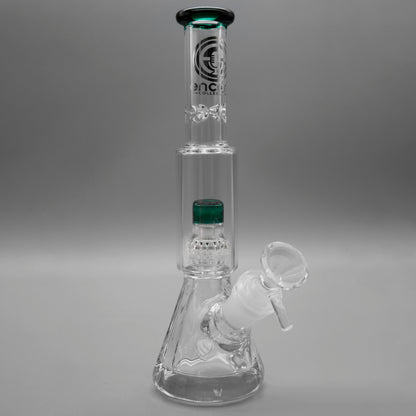 9" Encore Collection Mini Diamond Pounder Beaker Bong w/ Matrix and Assorted Color Accents