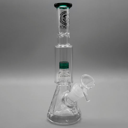 9" Encore Collection Mini Diamond Pounder Beaker Bong w/ Matrix and Assorted Color Accents