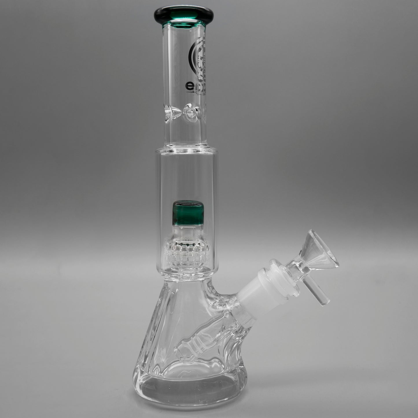 9" Encore Collection Mini Diamond Pounder Beaker Bong w/ Matrix and Assorted Color Accents