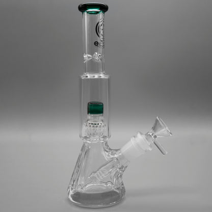 9" Encore Collection Mini Diamond Pounder Beaker Bong w/ Matrix and Assorted Color Accents