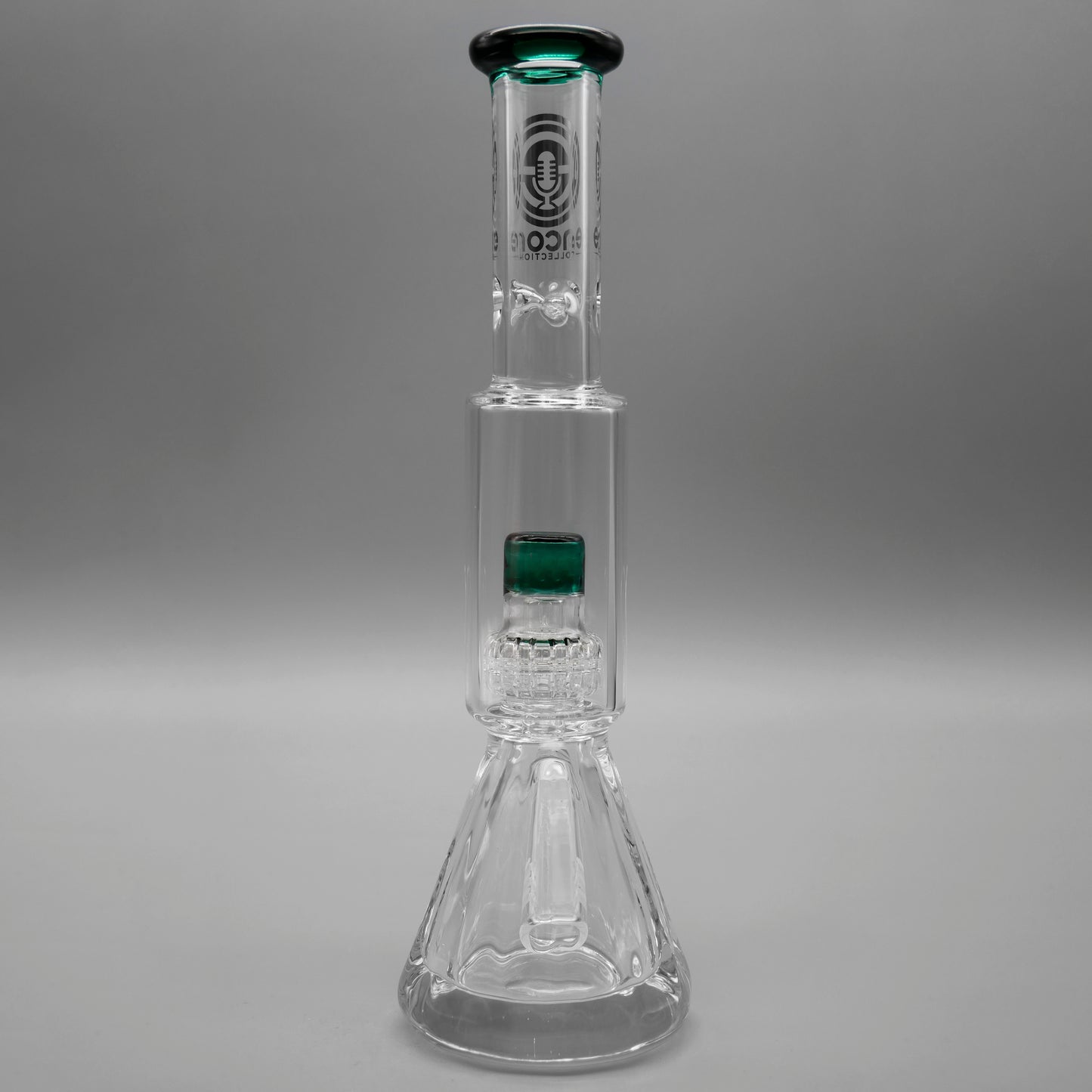 9" Encore Collection Mini Diamond Pounder Beaker Bong w/ Matrix and Assorted Color Accents