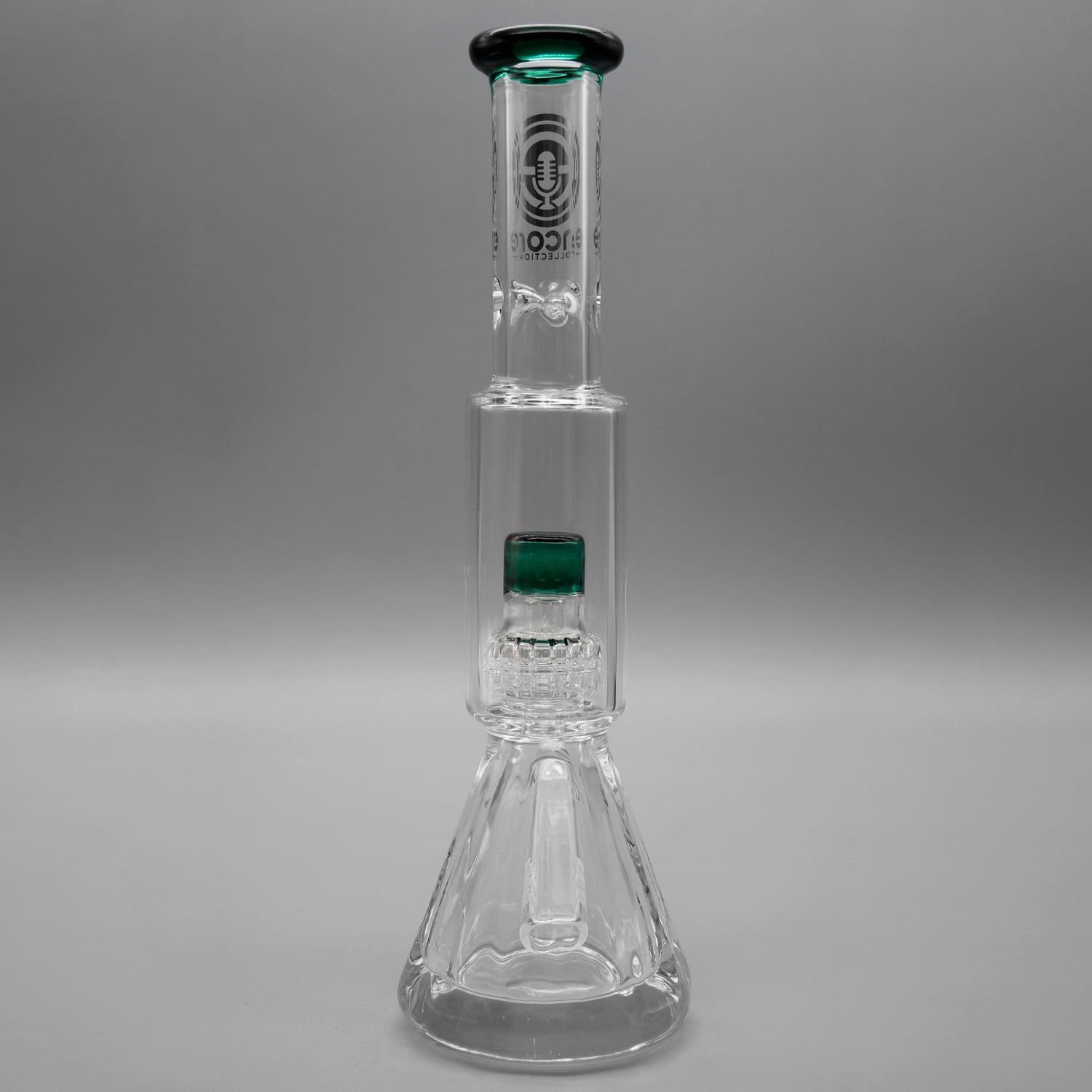 Teal — Diamond Pounder Mini Beaker Bong (view 3)