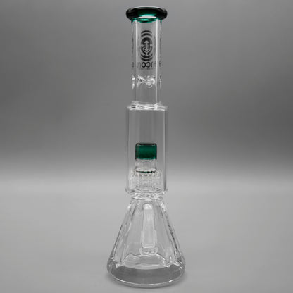 9" Encore Collection Mini Diamond Pounder Beaker Bong w/ Matrix and Assorted Color Accents