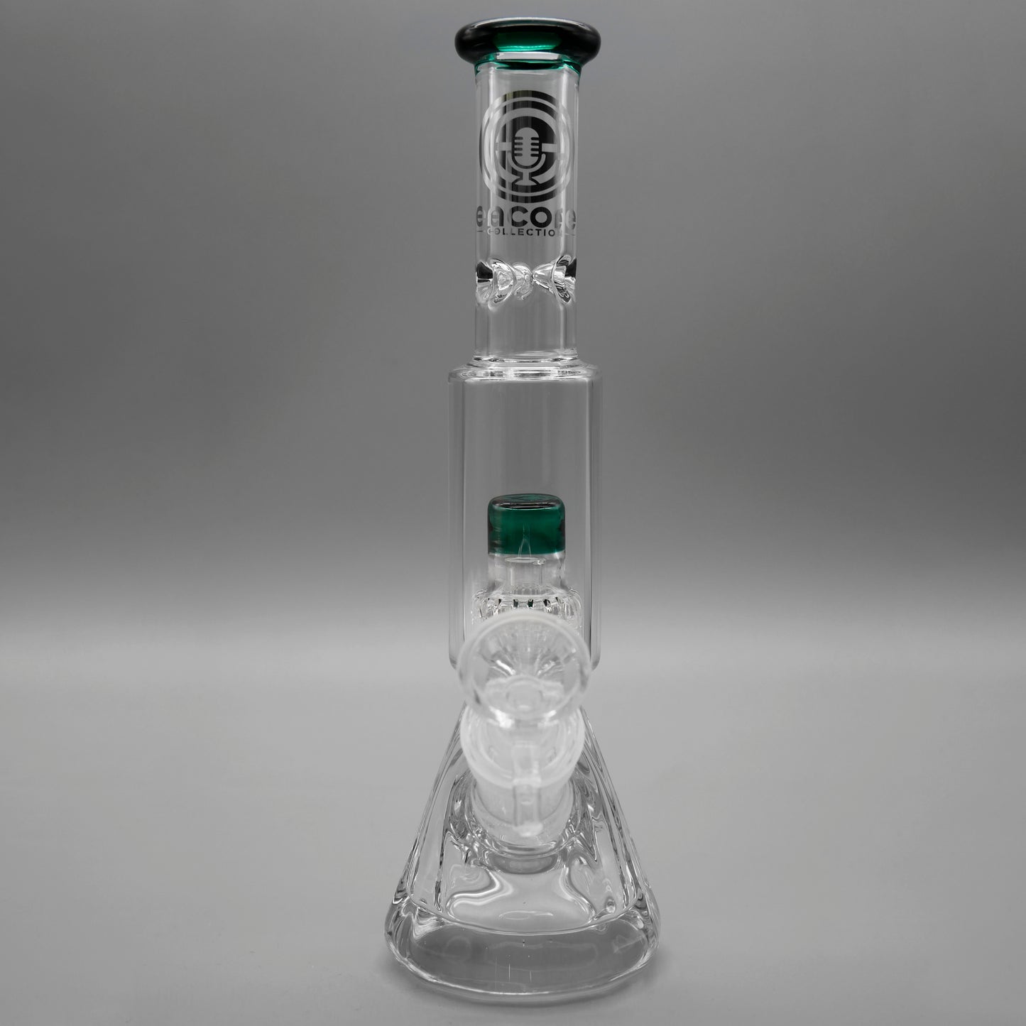 9" Encore Collection Mini Diamond Pounder Beaker Bong w/ Matrix and Assorted Color Accents