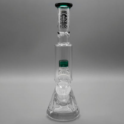 9" Encore Collection Mini Diamond Pounder Beaker Bong w/ Matrix and Assorted Color Accents