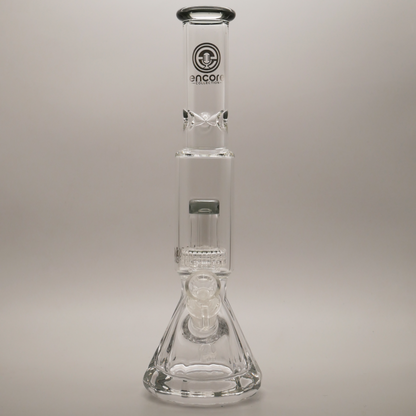 12" Encore Collection Diamond Pounder Beaker Bong w/ Matrix and Assorted Color Accents