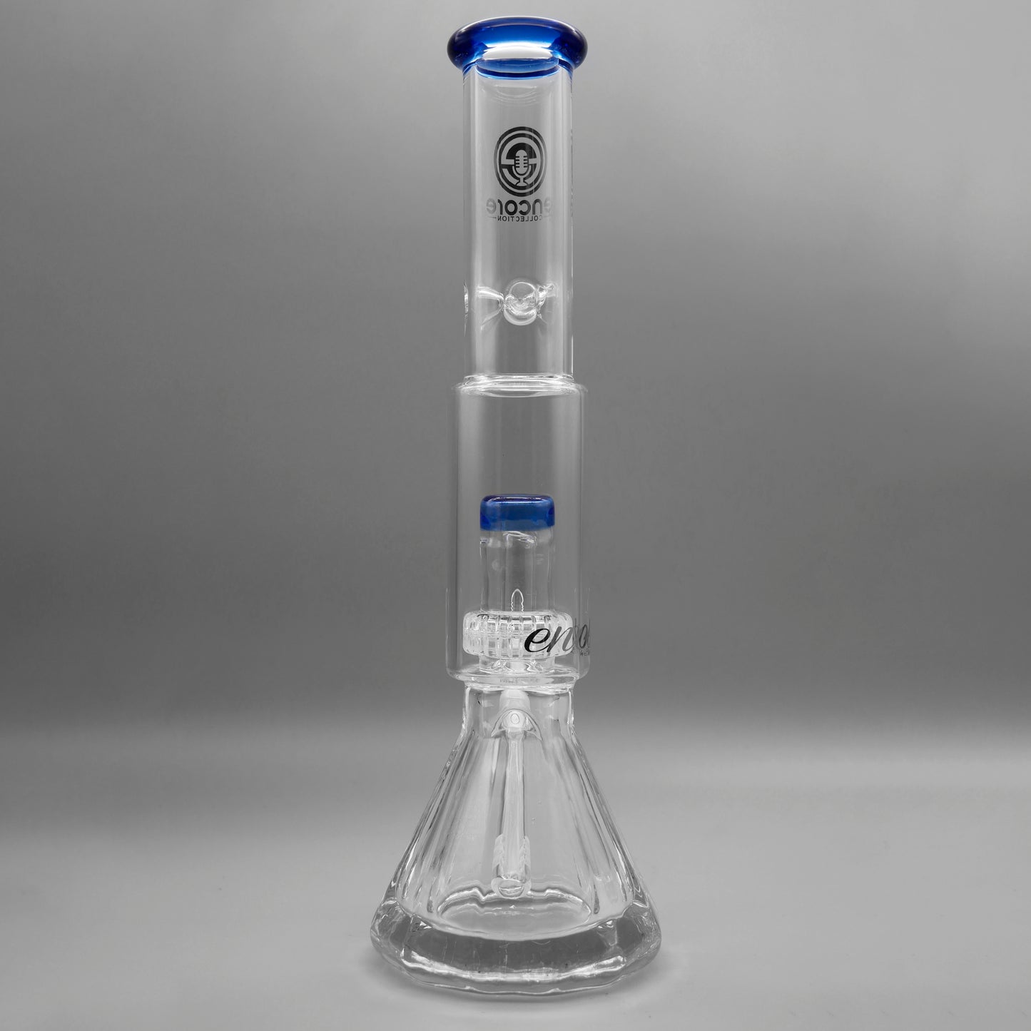 12" Encore Collection Diamond Pounder Beaker Bong w/ Matrix and Assorted Color Accents