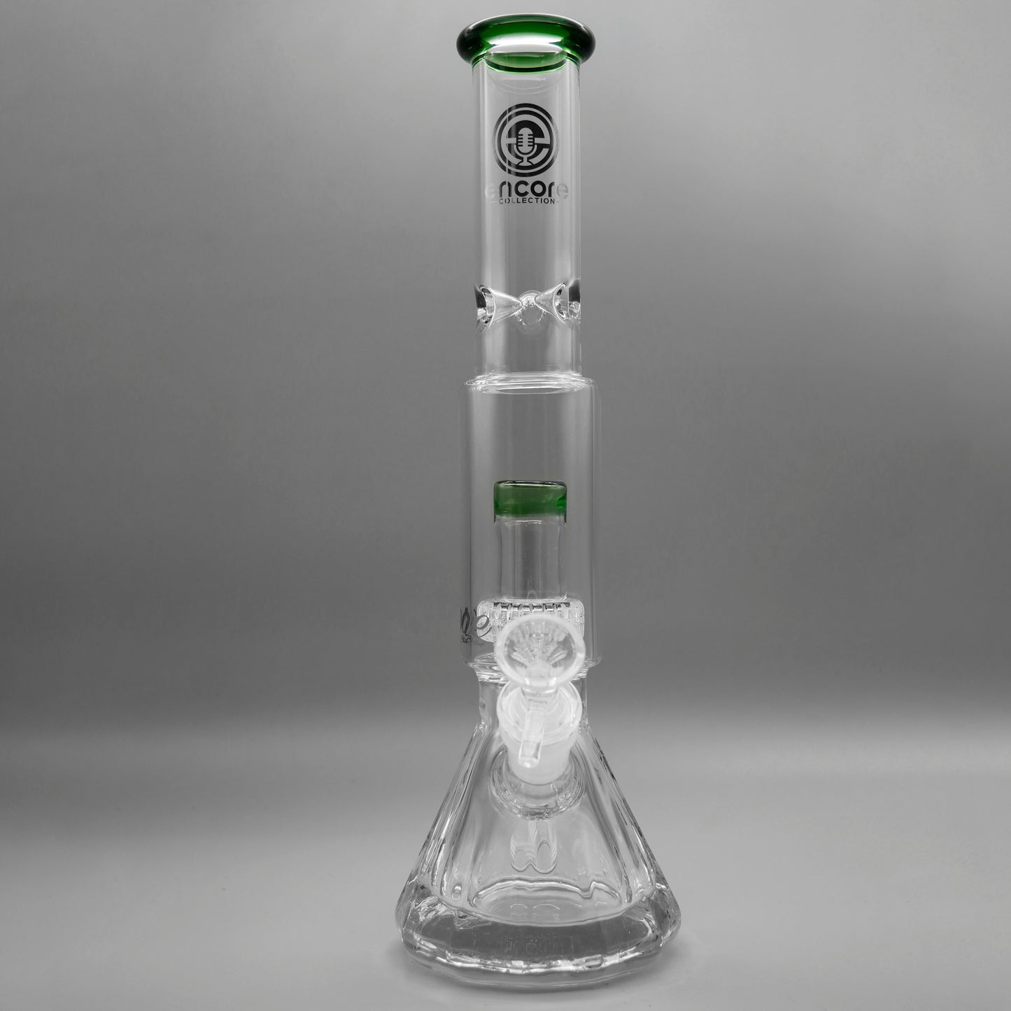 12" Encore Collection Diamond Pounder Beaker Bong w/ Matrix and Assorted Color Accents