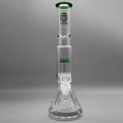 12" Encore Collection Diamond Pounder Beaker Bong w/ Matrix and Assorted Color Accents