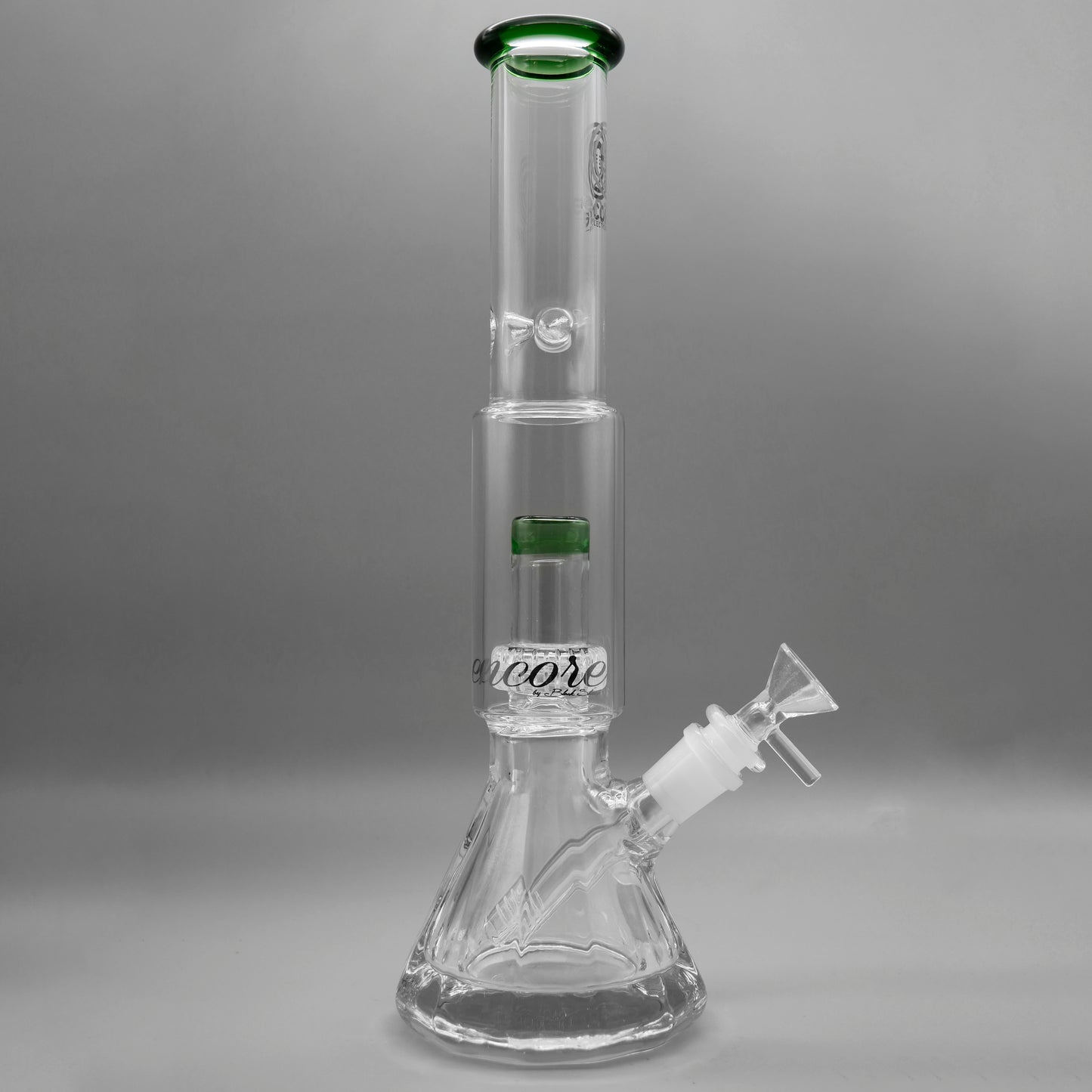 12" Encore Collection Diamond Pounder Beaker Bong w/ Matrix and Assorted Color Accents