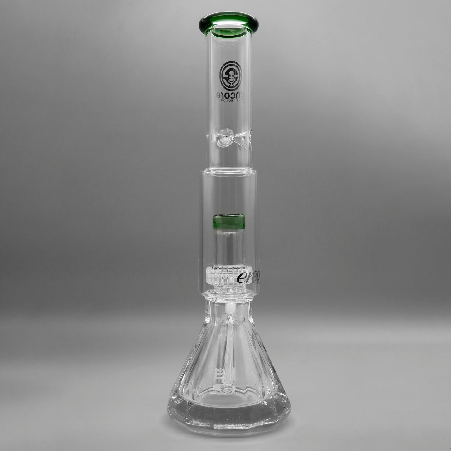 12" Encore Collection Diamond Pounder Beaker Bong w/ Matrix and Assorted Color Accents