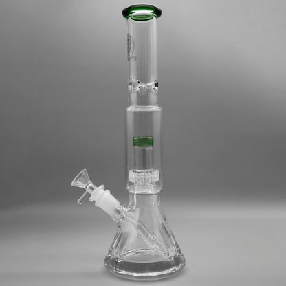 12" Encore Collection Diamond Pounder Beaker Bong w/ Matrix and Assorted Color Accents