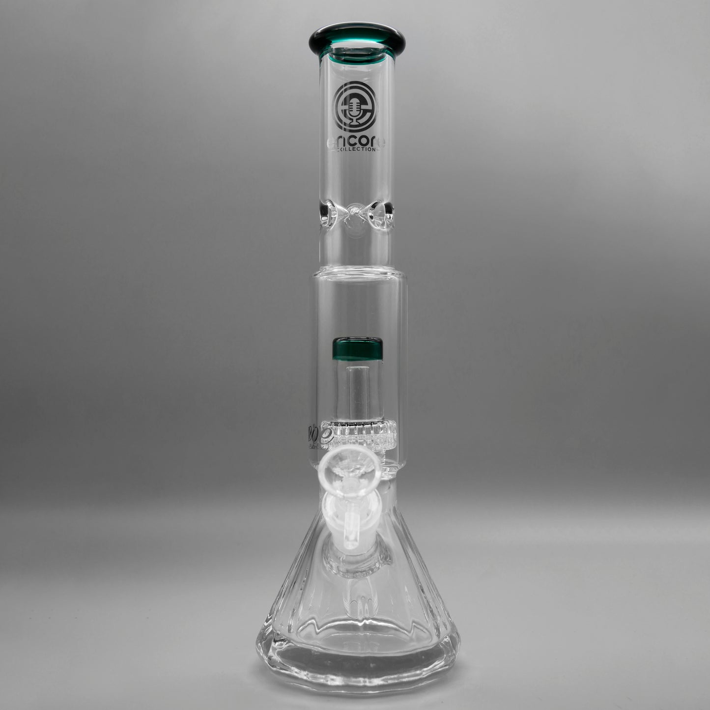 12" Encore Collection Diamond Pounder Beaker Bong w/ Matrix and Assorted Color Accents