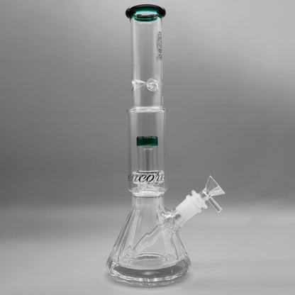 12" Encore Collection Diamond Pounder Beaker Bong w/ Matrix and Assorted Color Accents