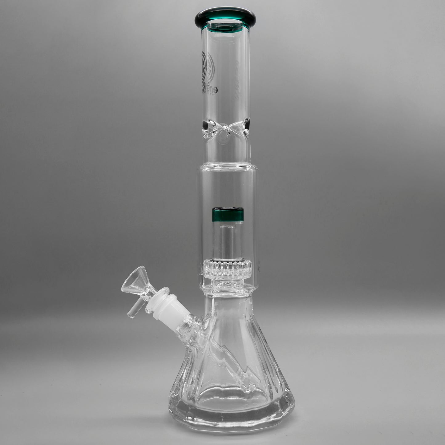 12" Encore Collection Diamond Pounder Beaker Bong w/ Matrix and Assorted Color Accents