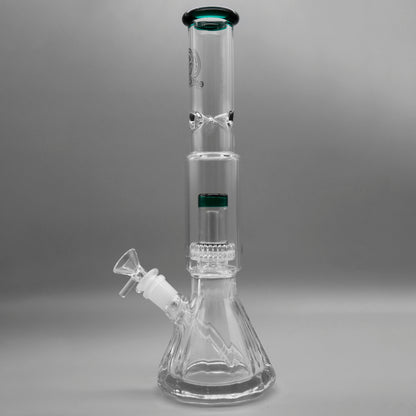 12" Encore Collection Diamond Pounder Beaker Bong w/ Matrix and Assorted Color Accents