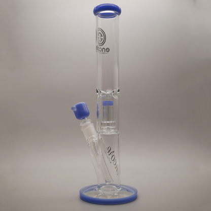 14'' Encore Collection Straight Tube Bong w/ Showerhead & Assorted Color Accents