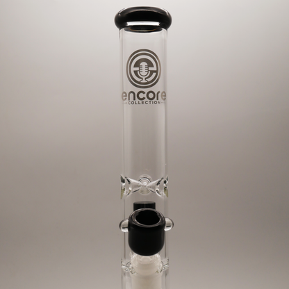 14'' Encore Collection Straight Tube Bong w/ Showerhead & Assorted Color Accents