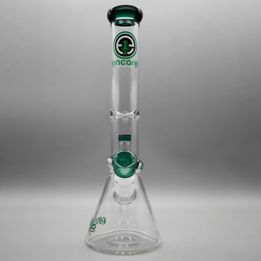 14" Encore Collection 44x4mm Beaker Bong w/ Showerhead Perc & Color Accents
