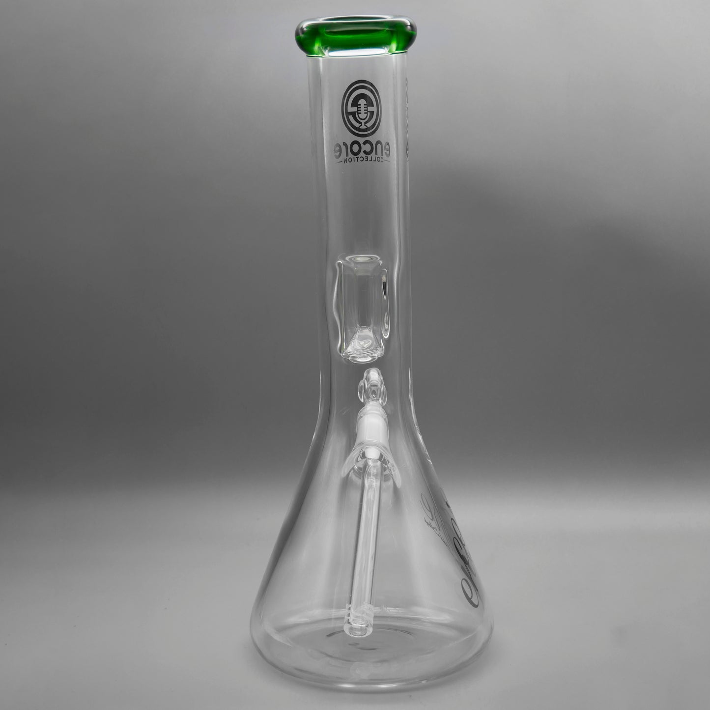13" Encore Collection 50x7mm Green Bent Neck Beaker Bong w/ Ice Notch Push