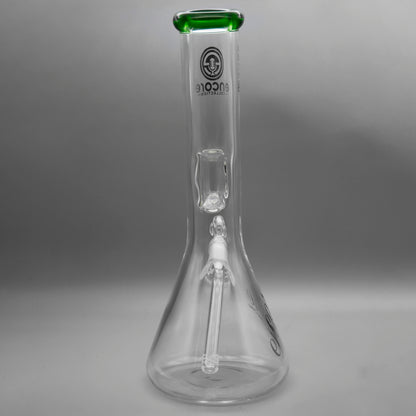 13" Encore Collection 50x7mm Green Bent Neck Beaker Bong w/ Ice Notch Push