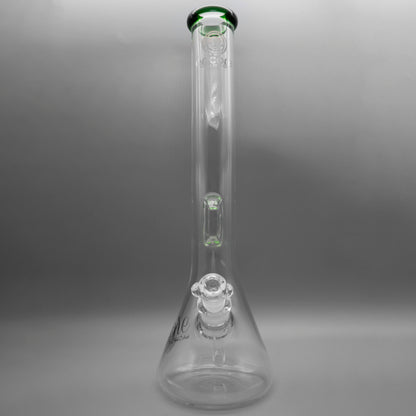 18" Encore Collection 50x7mm Green Bent Neck Beaker Bong w/ Ice Notch Push