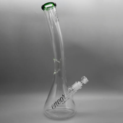 18" Encore Collection 50x7mm Green Bent Neck Beaker Bong w/ Ice Notch Push