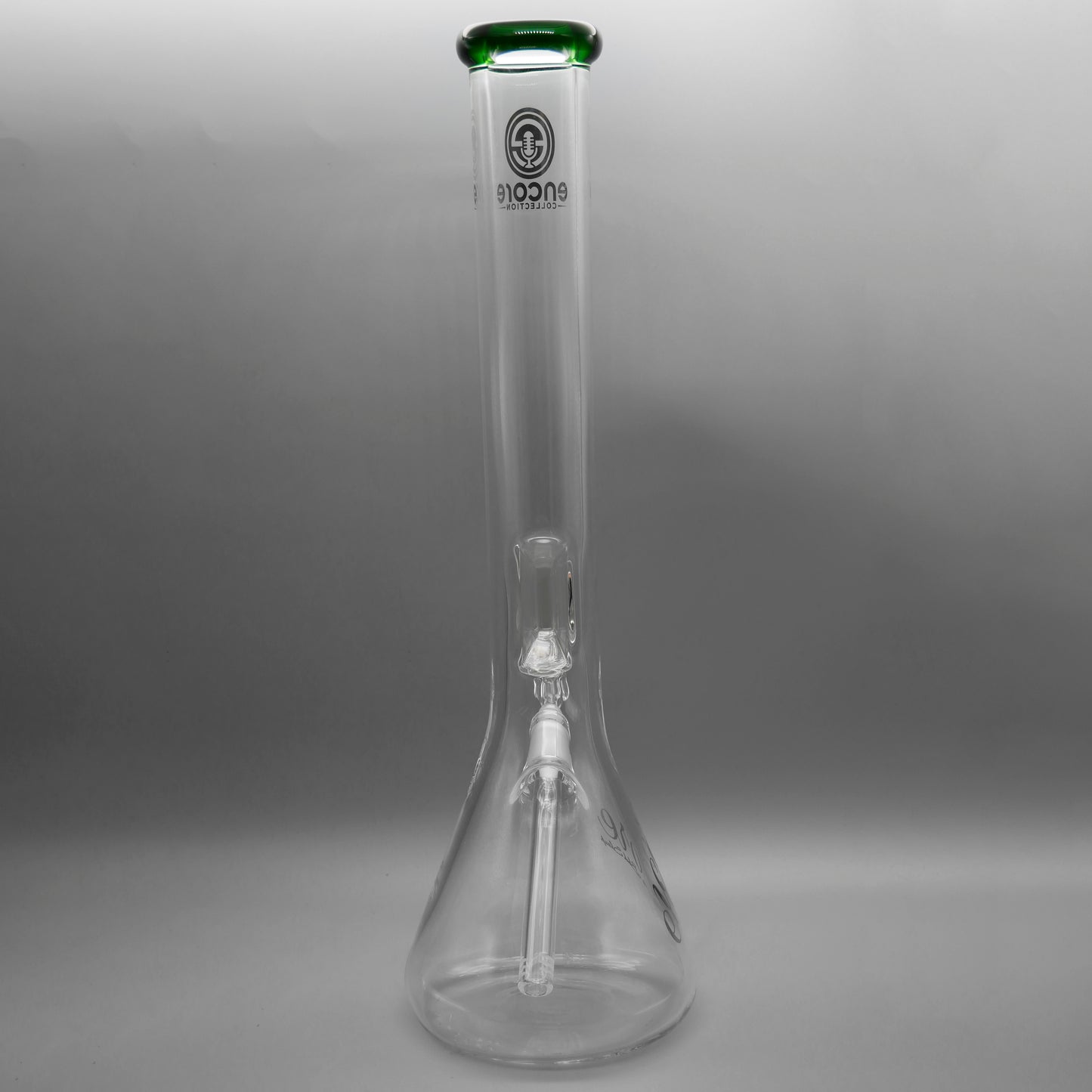 18" Encore Collection 50x7mm Green Bent Neck Beaker Bong w/ Ice Notch Push