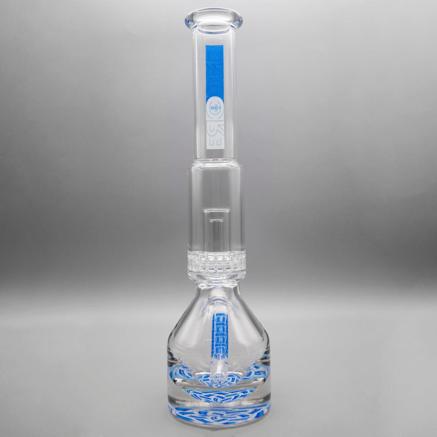 13.5" Encore Collection Unbreakable Perc Basket Weave Henny Pounder Bong