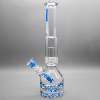 13.5" Encore Collection Unbreakable Perc Basket Weave Henny Pounder Bong