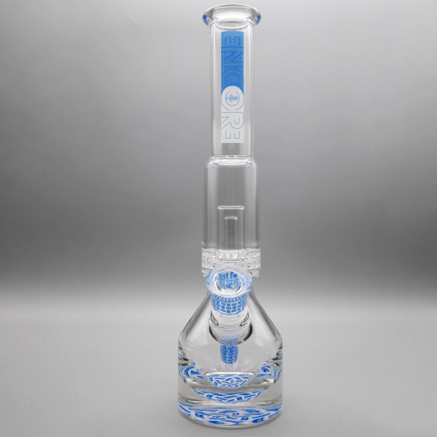 13.5" Encore Collection Unbreakable Perc Basket Weave Henny Pounder Bong