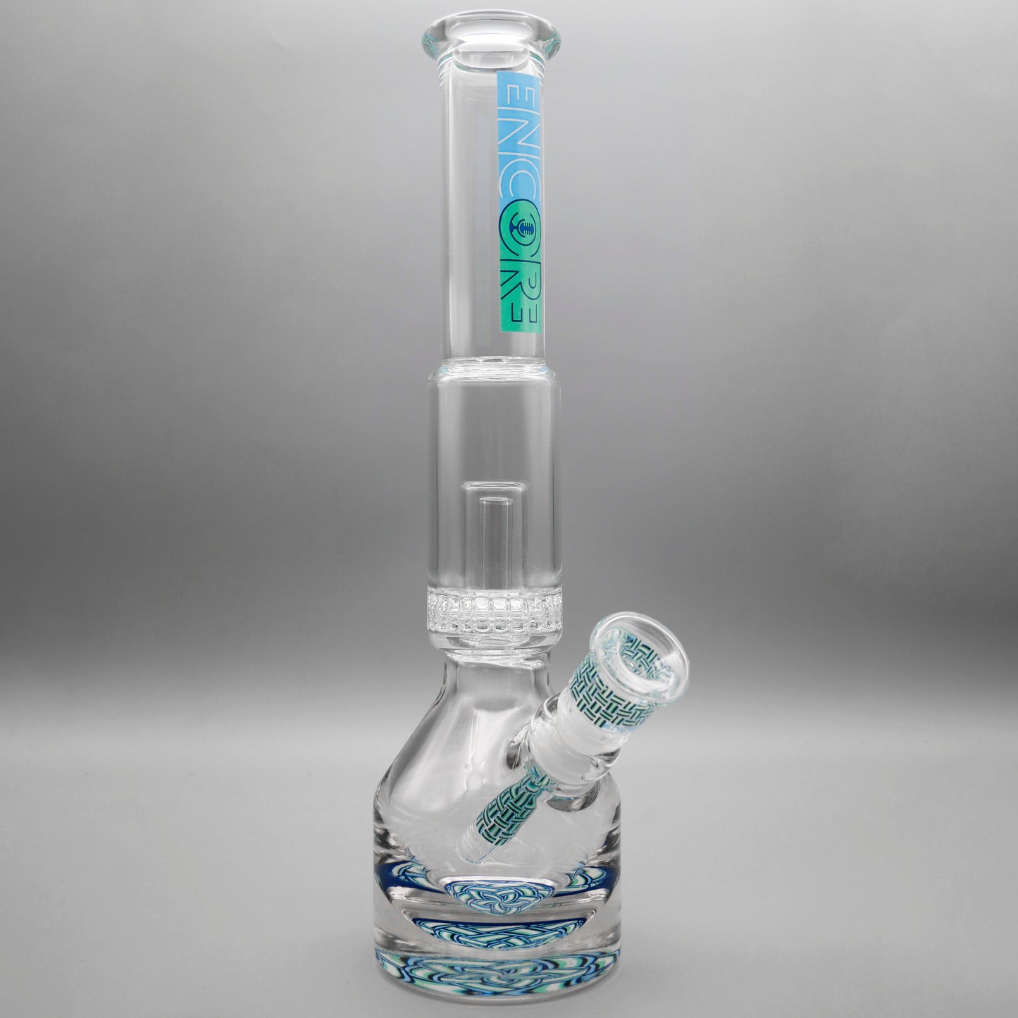 13.5" Encore Collection Unbreakable Perc Basket Weave Henny Pounder Bong