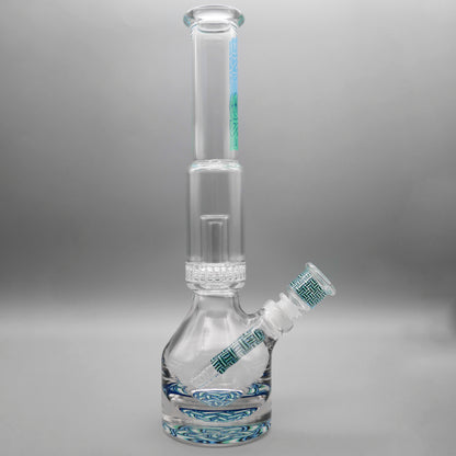 13.5" Encore Collection Unbreakable Perc Basket Weave Henny Pounder Bong