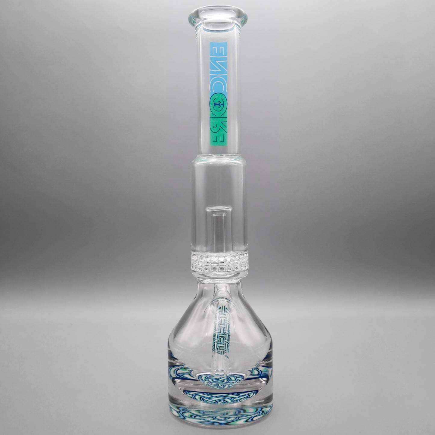 13.5" Encore Collection Unbreakable Perc Basket Weave Henny Pounder Bong