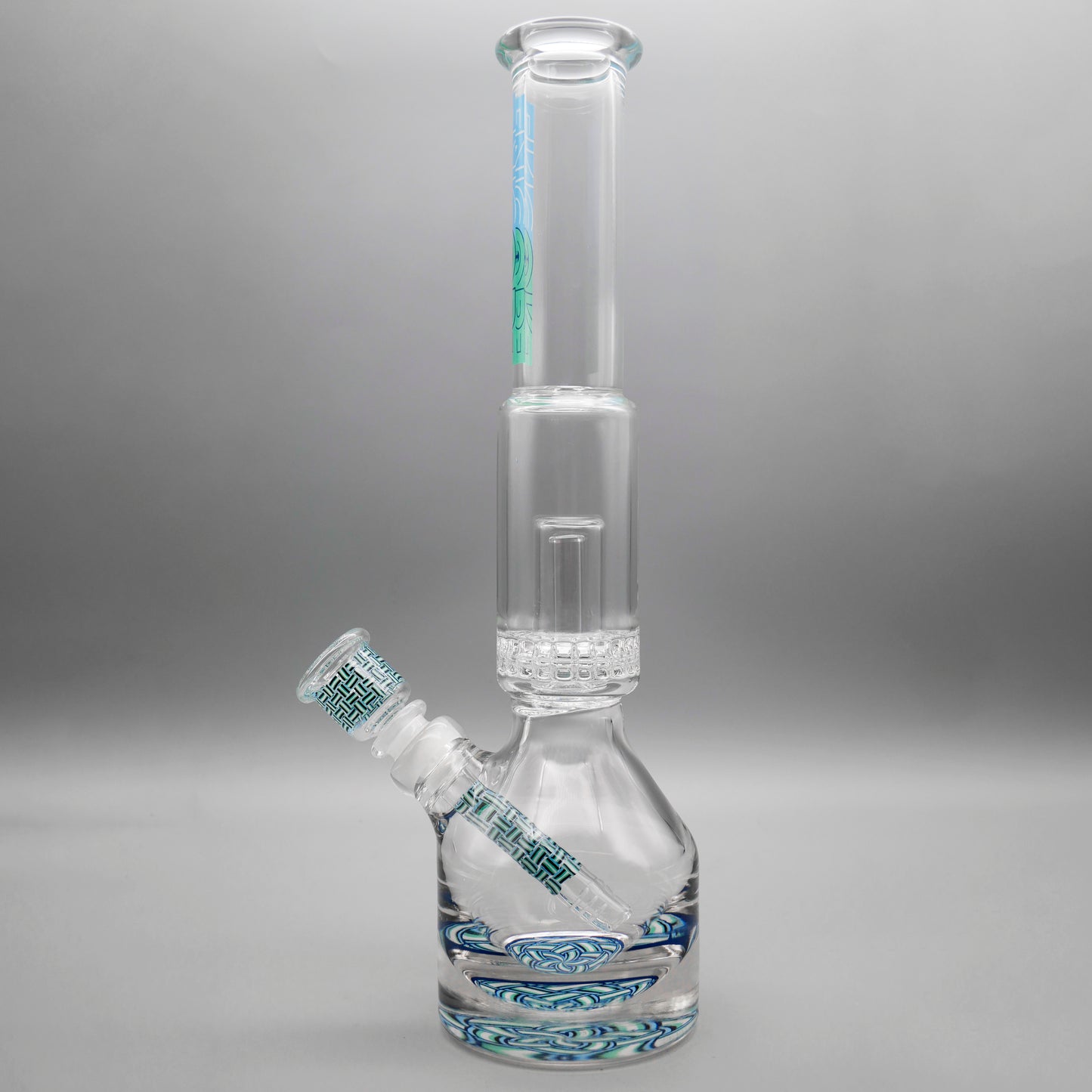 13.5" Encore Collection Unbreakable Perc Basket Weave Henny Pounder Bong