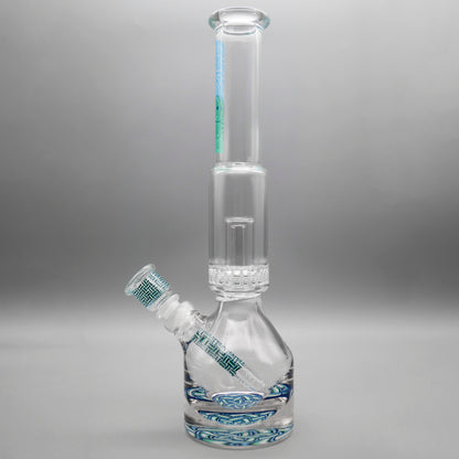 13.5" Encore Collection Unbreakable Perc Basket Weave Henny Pounder Bong