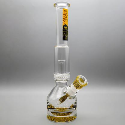 13.5" Encore Collection Unbreakable Perc Basket Weave Henny Pounder Bong