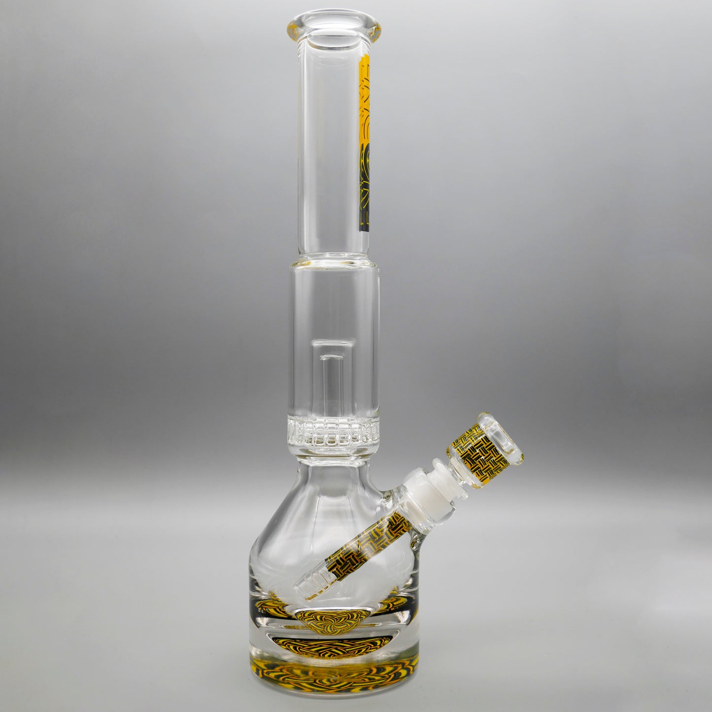 13.5" Encore Collection Unbreakable Perc Basket Weave Henny Pounder Bong