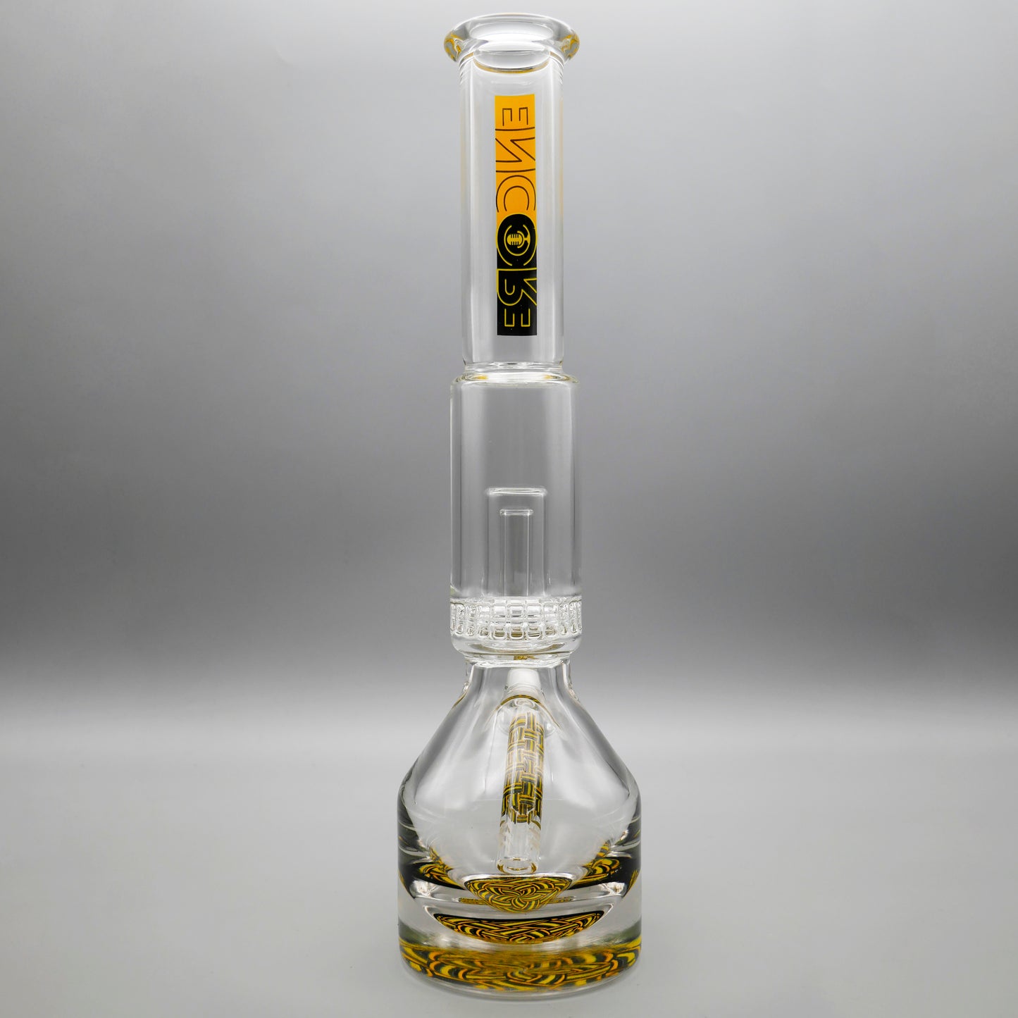 13.5" Encore Collection Unbreakable Perc Basket Weave Henny Pounder Bong
