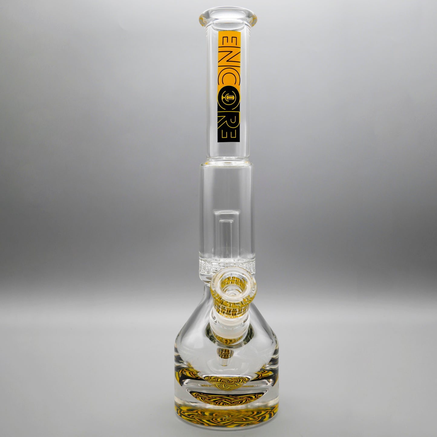 13.5" Encore Collection Unbreakable Perc Basket Weave Henny Pounder Bong