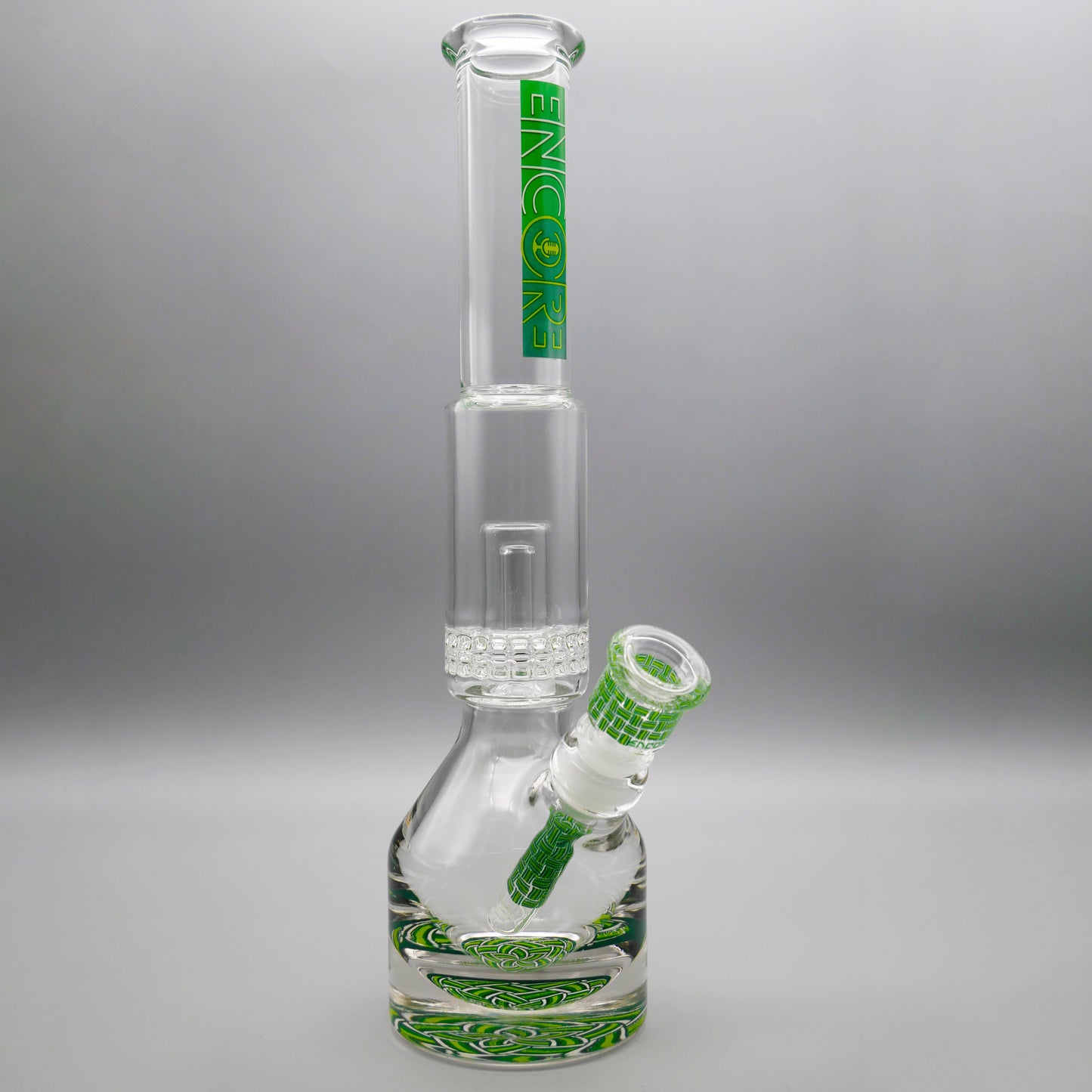 13.5" Encore Collection Unbreakable Perc Basket Weave Henny Pounder Bong