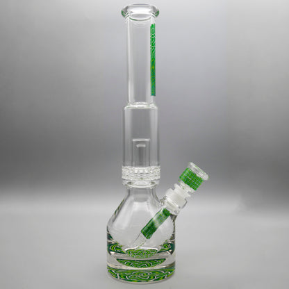 13.5" Encore Collection Unbreakable Perc Basket Weave Henny Pounder Bong